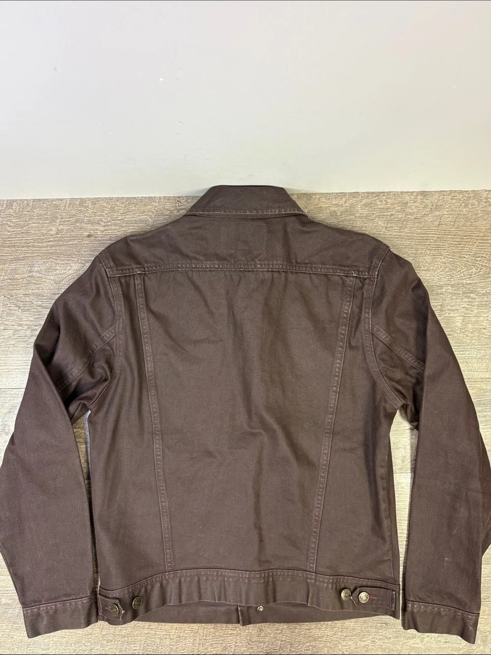 Banana Republic Burgundy Brown Coated Denim Trucker Jacket Men’s M